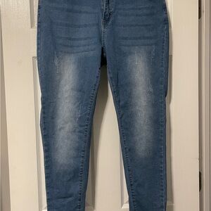 Stylish Blue Stretchy Denim Skinny Jeans